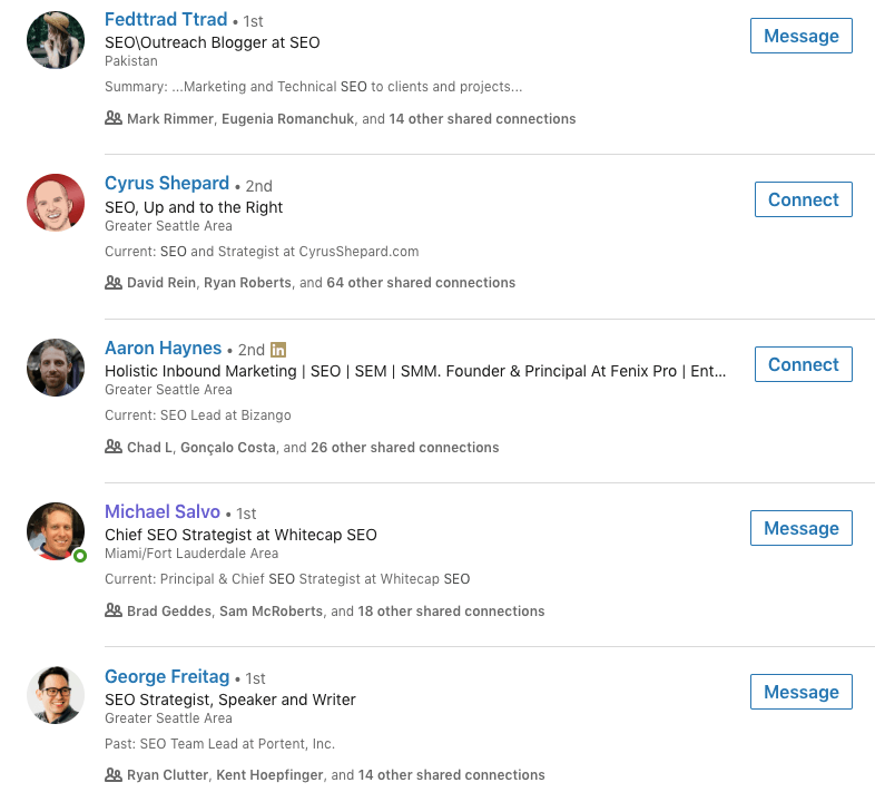 Finding LinkedIn SEO keywords - step 5