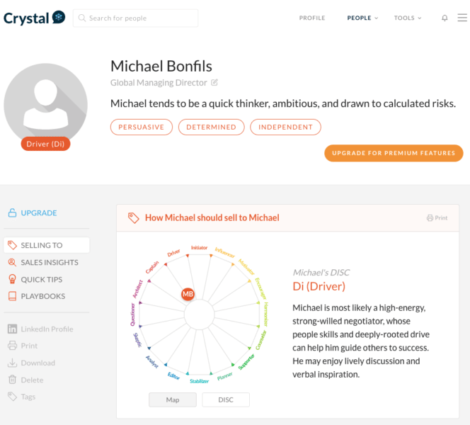 Crystal Chrome extension - Personality assessment