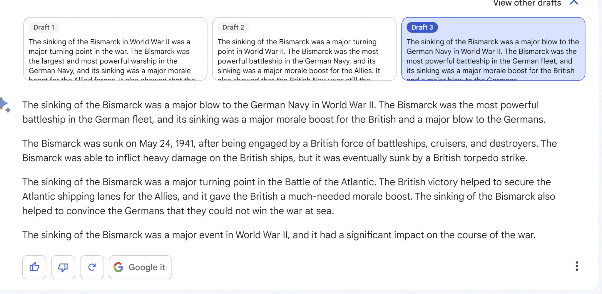 Bard article creation