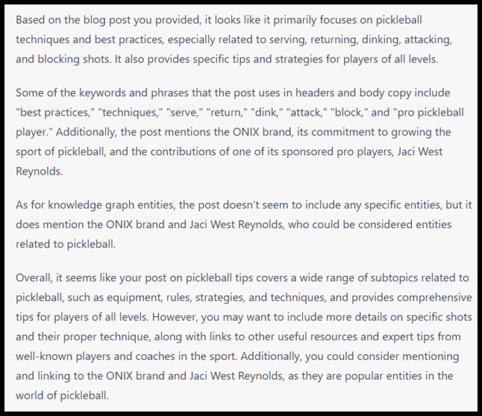 ChatGPT page-level - output